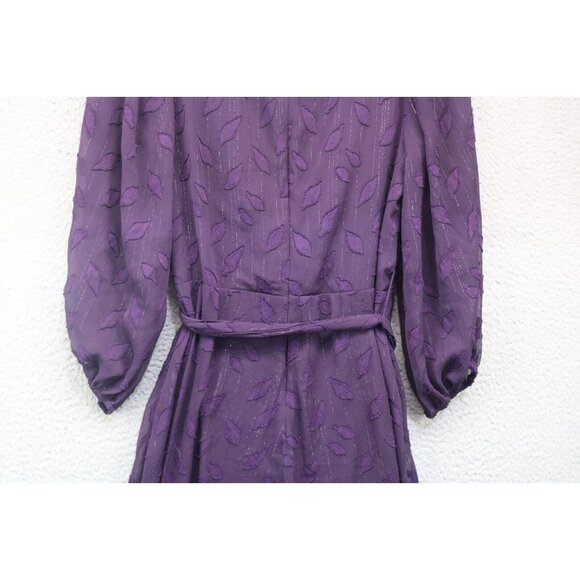 DKNY Purple 3/4 Balloon Sleeve Asymmetrical Midi Dress-Size 8-Fairy-Whimsigoth - Picture 11 of 13